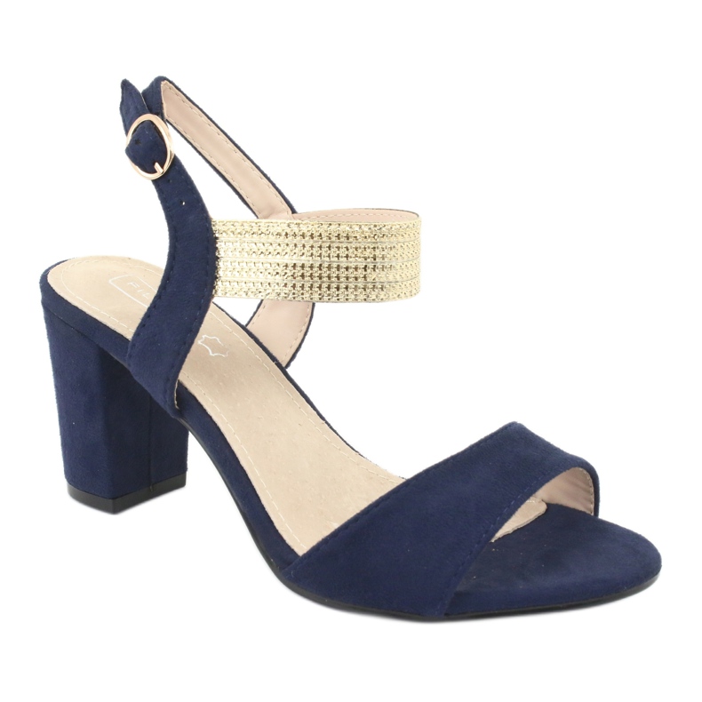 Sandály na sloupku Filippo DS817 tmavě modrá / zlatá modrý 1