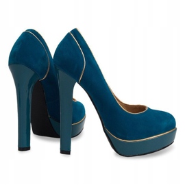 Klasické jehly na platformě 805 Blue modrý zelený 1