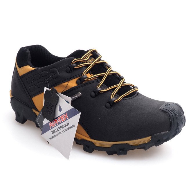 Trekové boty Leather Nat HLD923 Black černý žluť 2