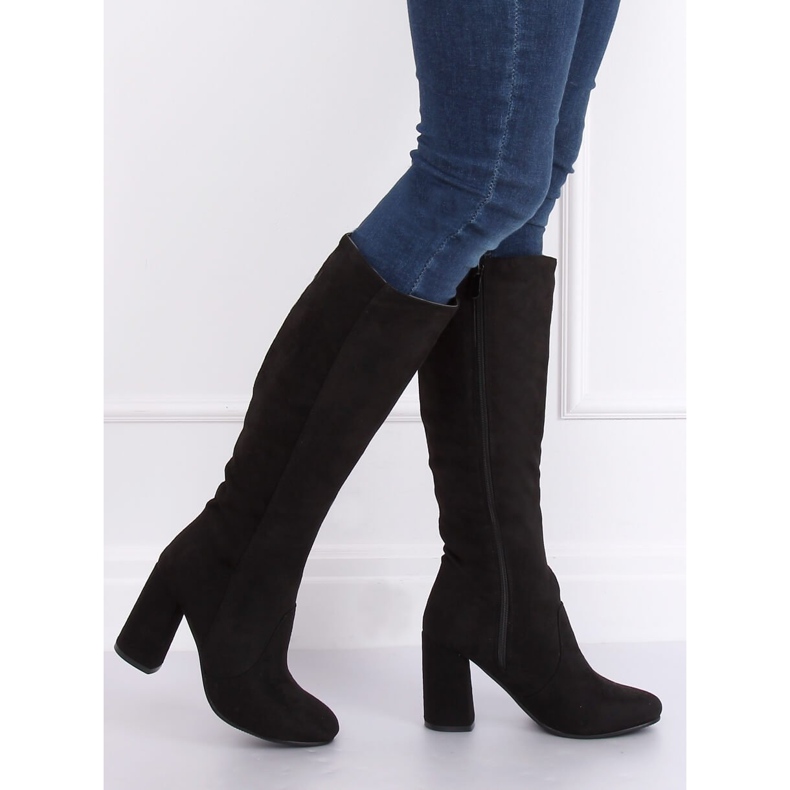 Černé vysoké podpatky PE252P Černá 1