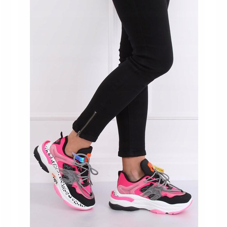 LA65P Fushia Trenéři černý růžový vícebarevný 1