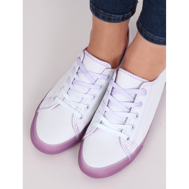 Dámské ombre bílé a fialové tenisky E3508 Purple bílý fialová 2