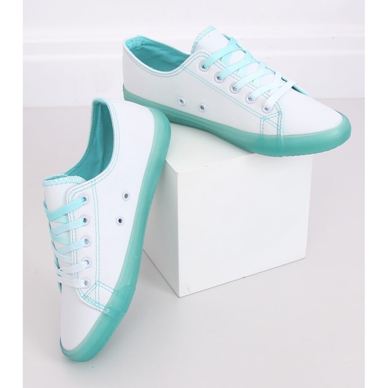 Dámské ombre bílé a zelené tenisky E3508 Green bílý zelený 2