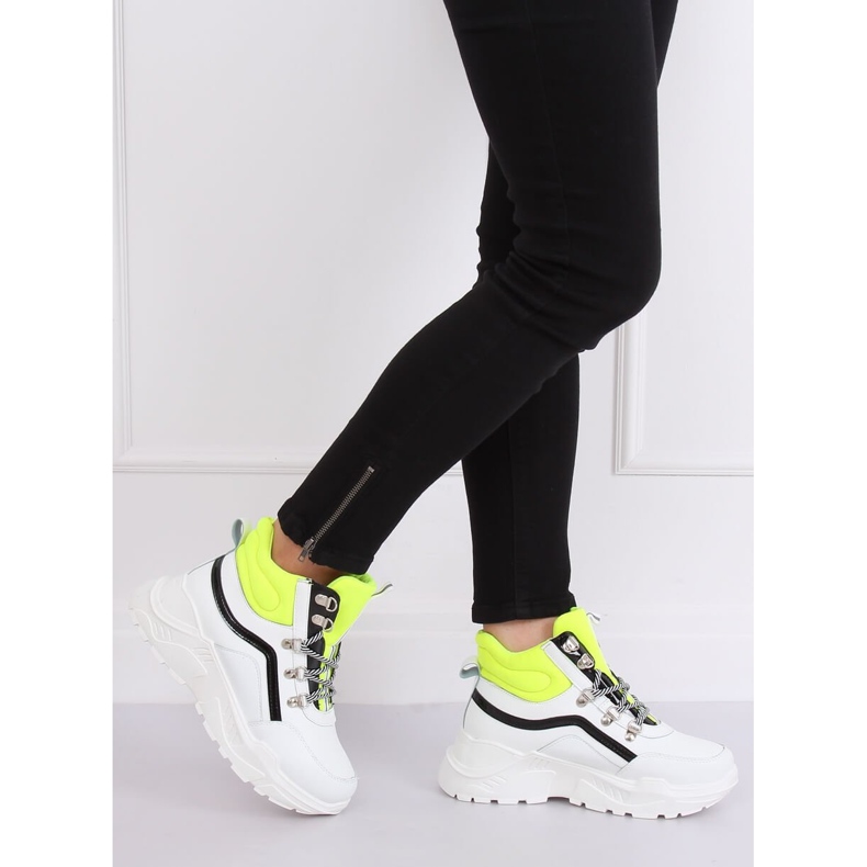 Bílé a žluté sportovní kotníkové boty RB-3348 BÍLÉ / ŽLUTÉ bílý žluť 1
