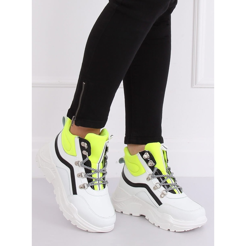 Bílé a žluté sportovní kotníkové boty RB-3348 BÍLÉ / ŽLUTÉ bílý žluť 2