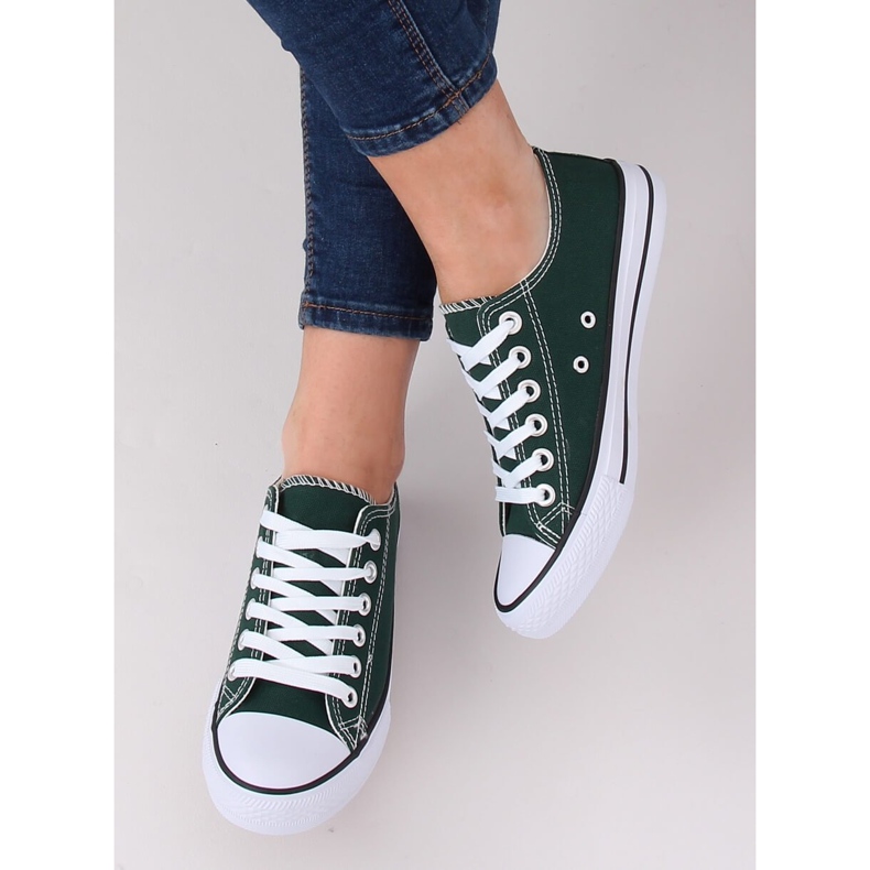 Zelené klasické dámské tenisky 7050Y zelené zelená 1