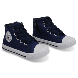 Vysoké dětské tenisky Y1312 Navy Blue námořnická modř 1