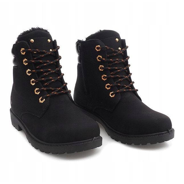 Zateplené kozačky BED01 černé černý 1