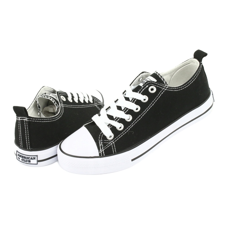 American Club Klasické svázané tenisky LH04/22 Black černý 4