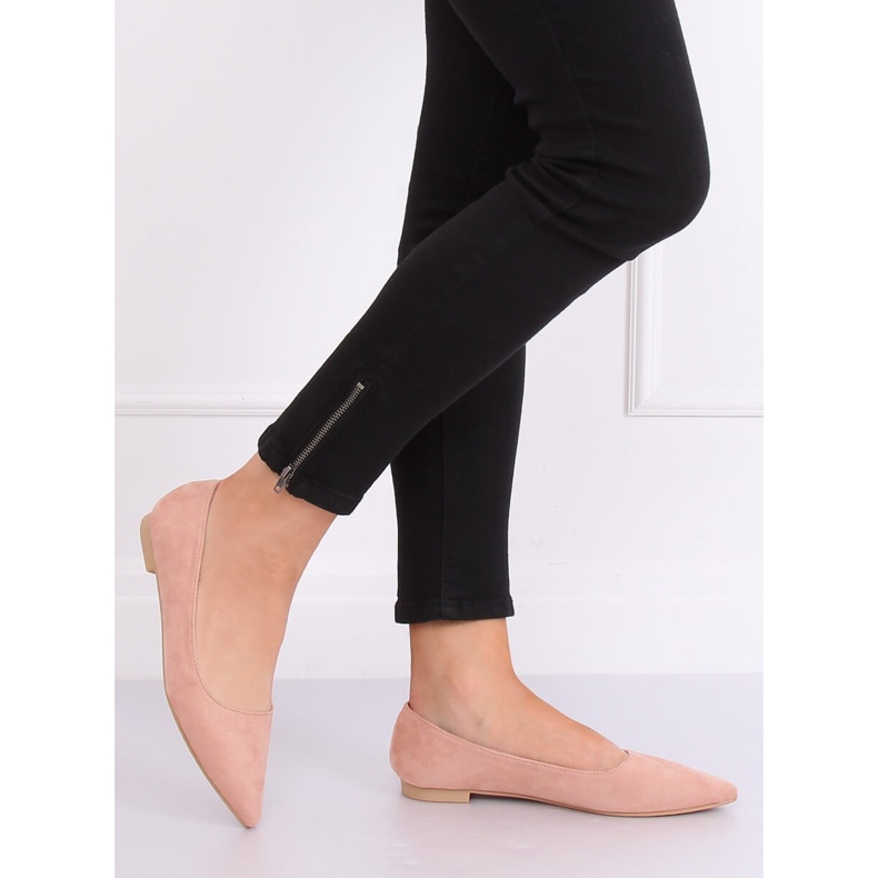 Růžové špičaté balerínky A822 Pink růžový 1