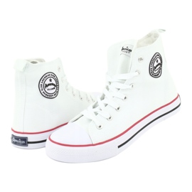 High-top trenéři American Club LH42 bílý červený 4