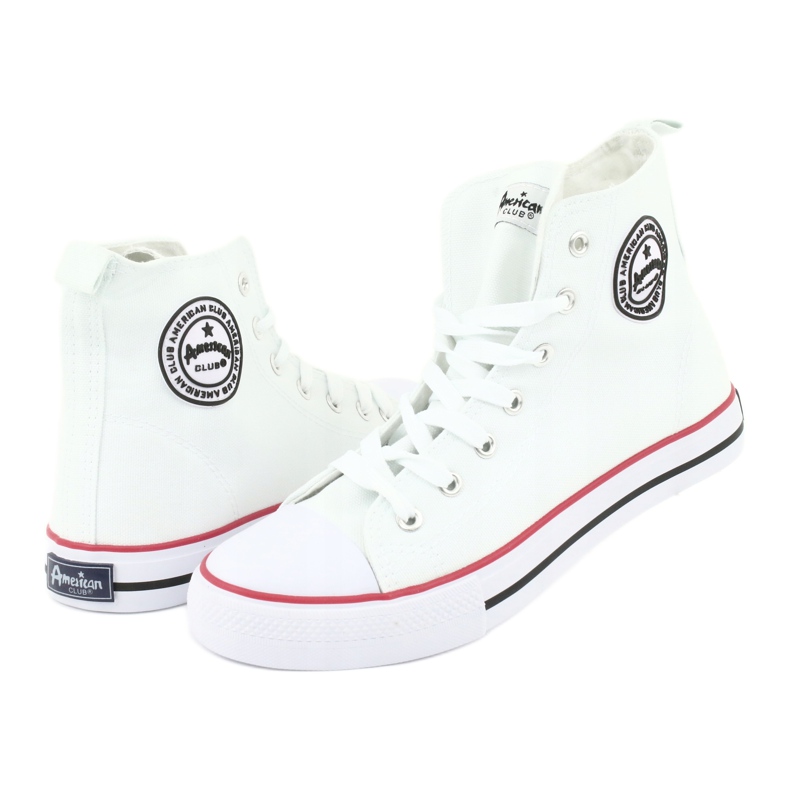 High-top trenéři American Club LH42 bílý červený 4