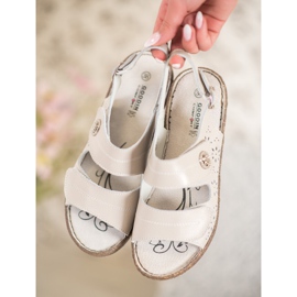 Goodin Kožené sandály na klínku hnědý 1