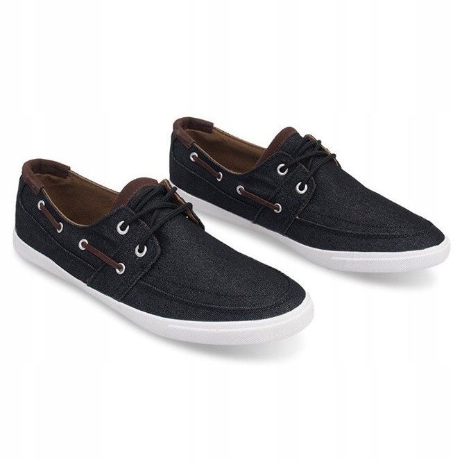 806 černé šněrovací mokasíny černý 1