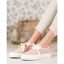 Kylie Tenisky svázané stuhou hnědý 1 Kylie Tenisky svázané stuhou hnědý 1