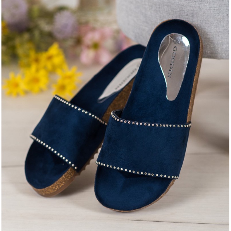 Goodin Semišové pantofle námořnická modrá 1