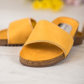 Goodin Semišové pantofle žlutá 1