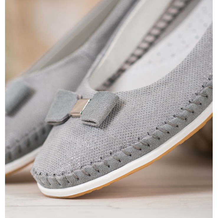 Balerínky S Mašlí VINCEZA šedá 2