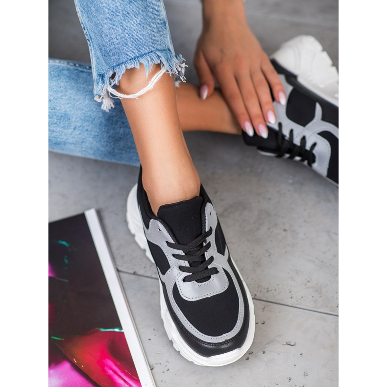 SHELOVET Stylové tenisky bílý černá 1