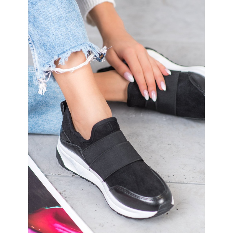 SHELOVET Nazouvací boty na platformě černý 2