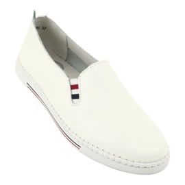 Kožené slipony tenisky Filippo DP066 bílý 1