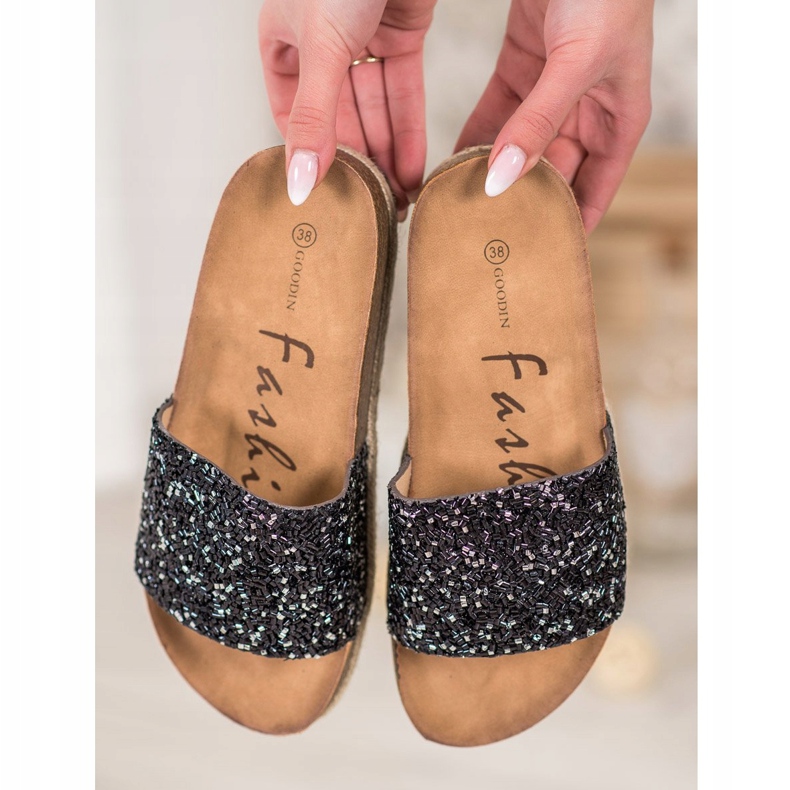 Goodin Módní dámské pantofle černý 2