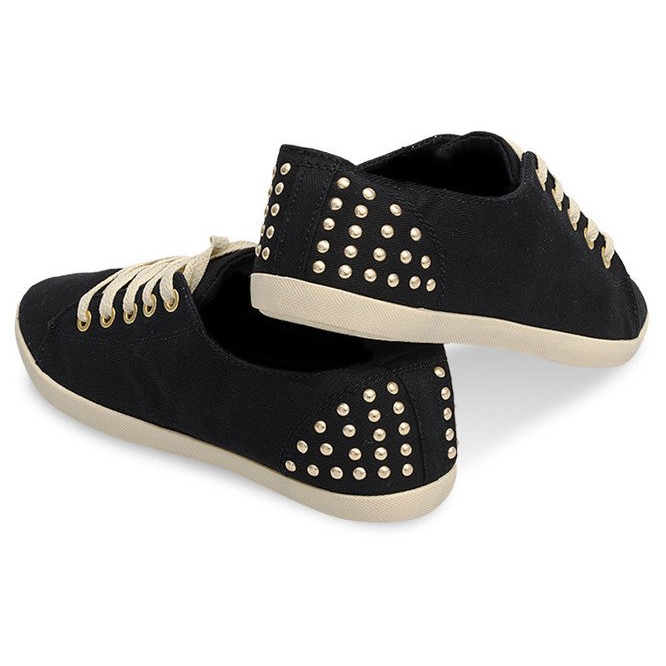 Látkové tenisky se cvočky VB67 černé černý 1