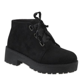 Černé semišové boty MB188-222 černá 1