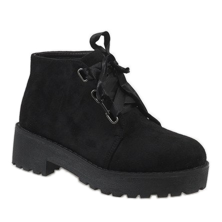 Černé semišové boty MB188-222 černá 1