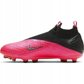 Kopačky Nike Phantom Vsn 2 Elite Df FG / MG Jr CD4062-606 červeno-růžová, černá růžový 2