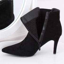 Černé semišové boty Chelsea černé TX-1852 černé černá 2