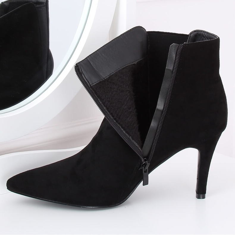 Černé semišové boty Chelsea černé TX-1852 černé černá 2