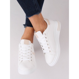 Bílé dámské sportovní boty BL201P Béžová bílý 2 Bílé dámské sportovní boty BL201P Béžová bílý 2