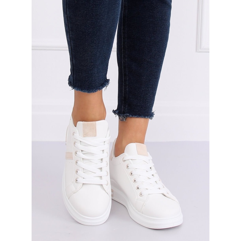 Bílé dámské sportovní boty BL201P Béžová bílý 1 Bílé dámské sportovní boty BL201P Béžová bílý 1