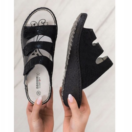 Goodin Černé kožené přezůvky černá 2