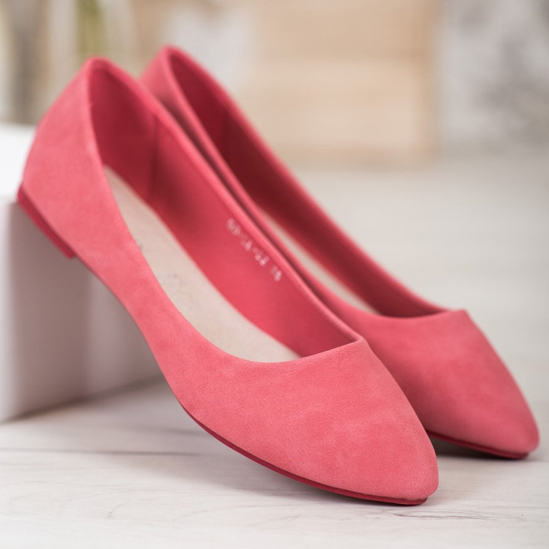 Goodin Růžové balerínky s eko kůží růžový 1 Goodin Růžové balerínky s eko kůží růžový 1