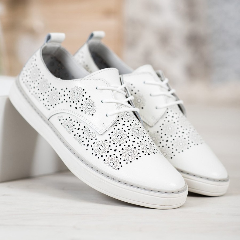 Goodin Bílé kožené tenisky bílý 1