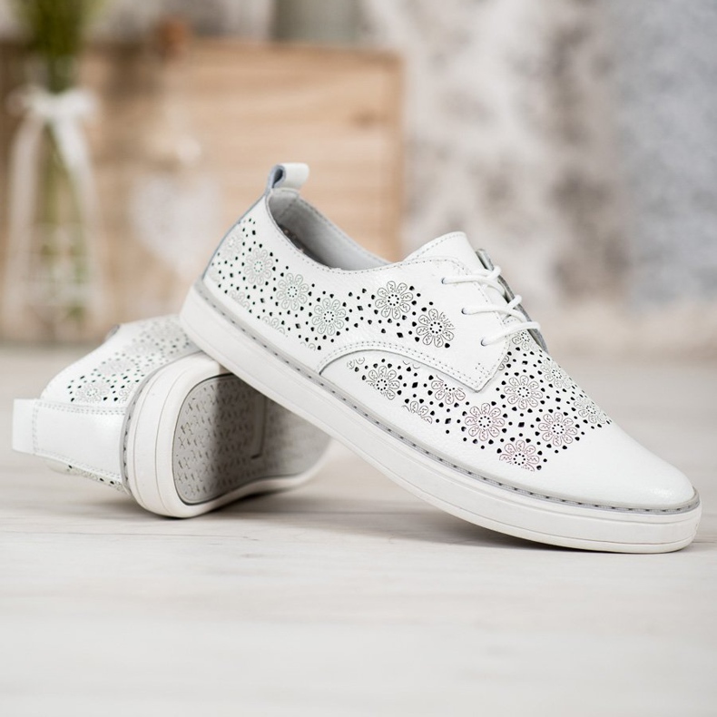 Goodin Bílé kožené tenisky bílý 2