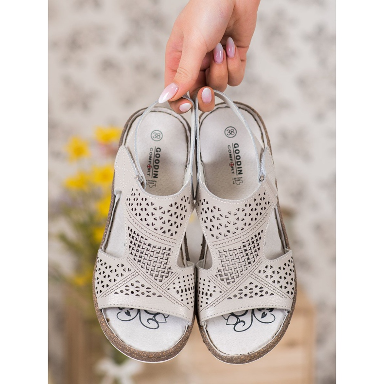 Goodin Prolamované klínové sandály šedá 1