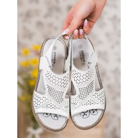 Goodin Prolamované klínové sandály bílý 1