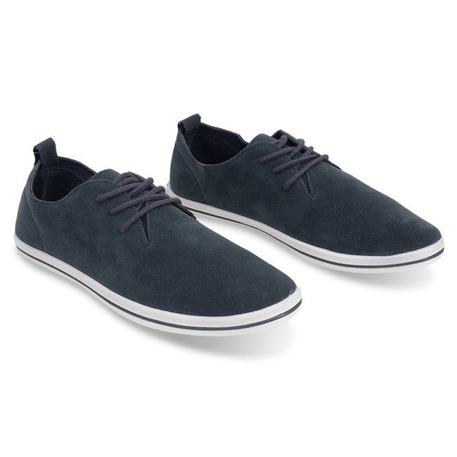 Lehké pánské tenisky s eko semišem 1205 Navy Blue námořnická modř 1