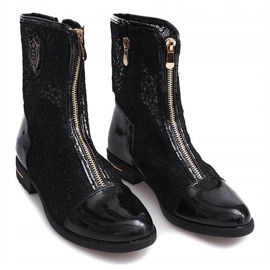 Prolamované boty Zippered X362 Black černý 2