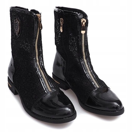 Prolamované boty Zippered X362 Black černý 2