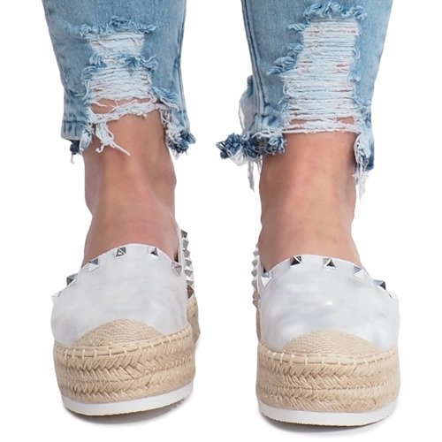 Stříbrné espadrilky na klínku Glam šedá 1 Stříbrné espadrilky na klínku Glam šedá 1