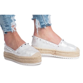 Stříbrné espadrilky na klínku Glam šedá 2 Stříbrné espadrilky na klínku Glam šedá 2