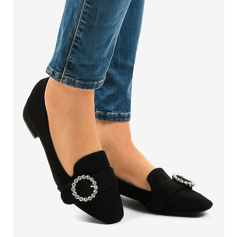 Černé semišové vysoké podpatky L419 černá 2