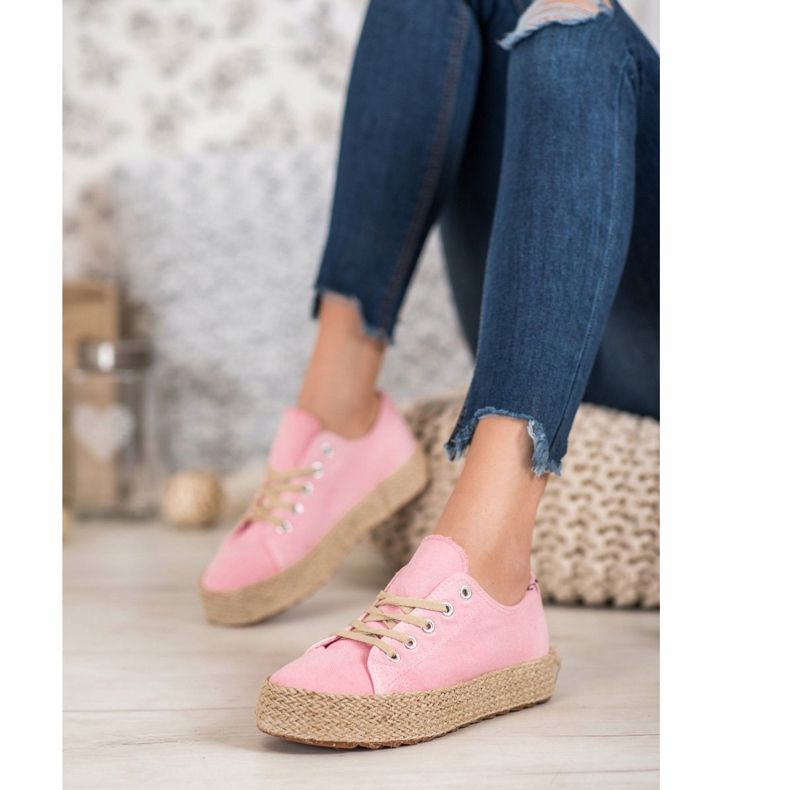 Kylie Stylové espadrilky růžový 2 Kylie Stylové espadrilky růžový 2