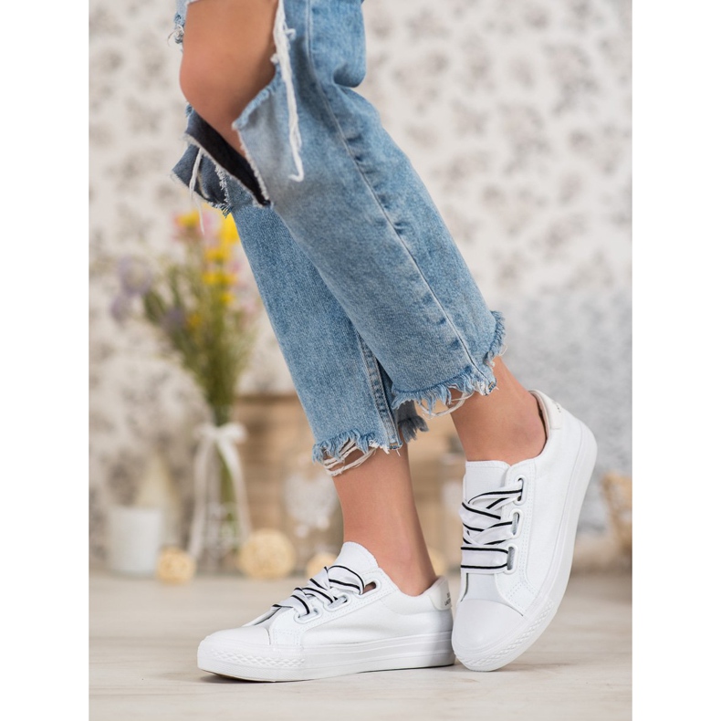 SHELOVET Pohodlné textilní tenisky bílý 2