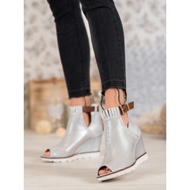 Filippo Stříbrné kotníkové boty šedá 2