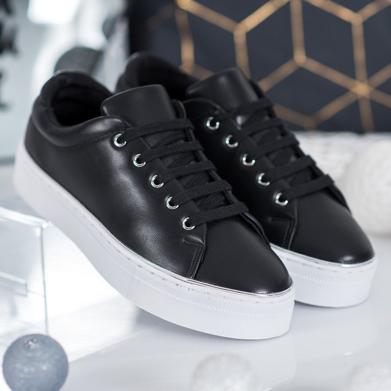 SDS Sportovní tenisky na platformě černá 2